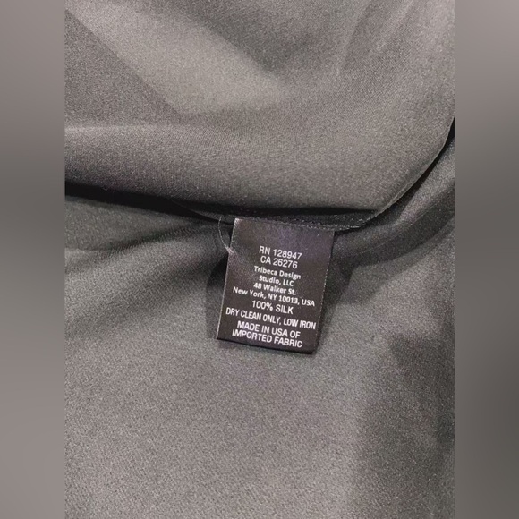 NWT Nili Lotan Black Silk Joni Top Band Collar Button Down Blouse Size S - Picture 4 of 4
